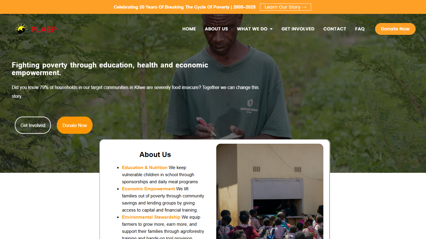 PLAEP.org homepage